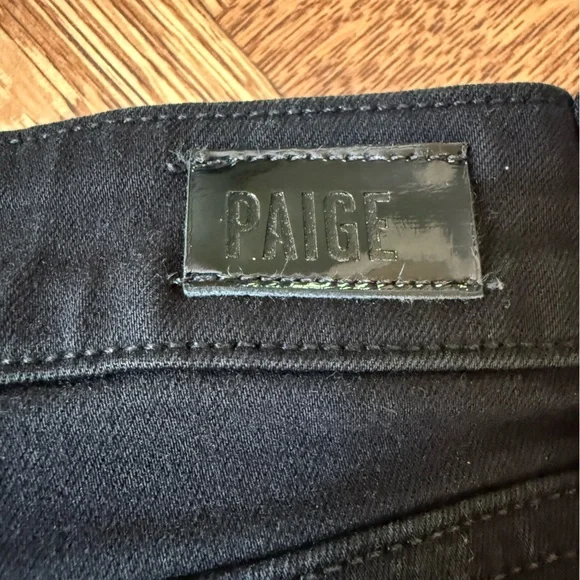 PAIGE Genevieve Black Denim Jeans Flare Bell Bottom‎ Stretch Retro High Rise 29 - Picture 6 of 10